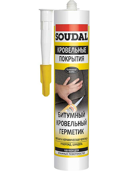 Герметик SOUDAL кровельный битумный, 280мл 495x660 Герметик SOUDAL кровельный битумный, 280мл 495x660 в Материке