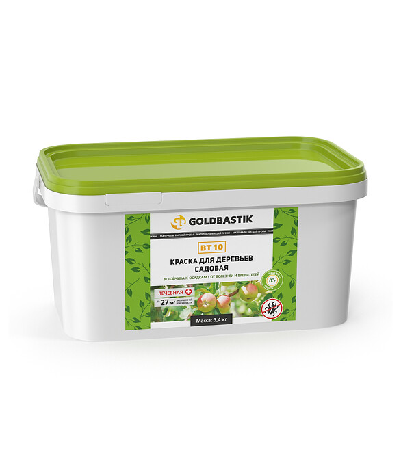 Краска для садовых деревьев GOLDBASTIK BT 10 (3,4кг) 586x674 Краска для садовых деревьев GOLDBASTIK BT 10 (3,4кг) 586x674 в Материке
