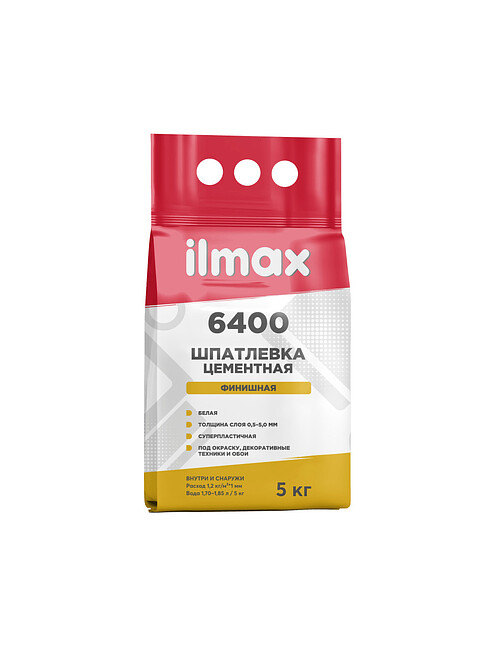 Шпатлевка ILMAX 6400 Cemcoat белая, 5кг 495x660 Шпатлевка ILMAX 6400 Cemcoat белая, 5кг 495x660 в Материке