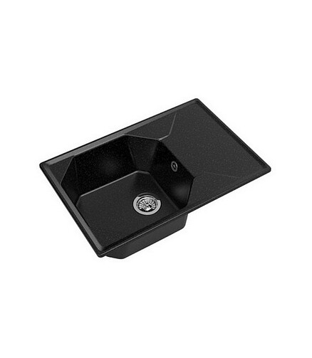 Мойка GRANFEST GF-U-740L 740x500мм иск.мрамор-черный (сифон в комплекте) 438x503 в Материке