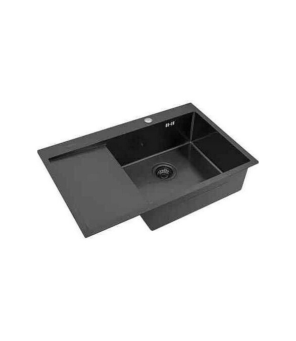 Мойка врезная AF 780х505мм левая BLACK PVD NANO нерж.сталь с сифоном 586x674 Мойка врезная AF 780х505мм левая BLACK PVD NANO нерж.сталь с сифоном 586x674 в Материке