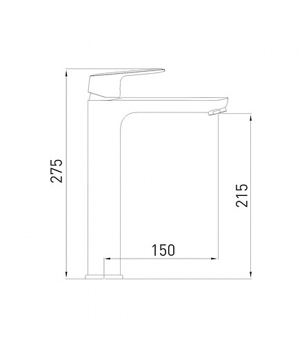 Смеситель FLAT 6230520C (для умывальника) высокий 438x503 в Материке - Вариант 2