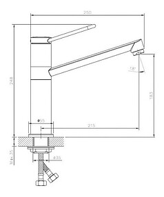 Смеситель TOKITO KANDA TOK-KAN-1012 (для кухни) с поворотным изливом 238x286 в Материке - Вариант 2