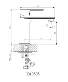 Смеситель HAIBA HB10505 (для умывальника) хром