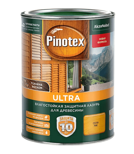 Лазурь влагостойкая Pinotex Ультра Рябина, 9л 438x503 в Материке