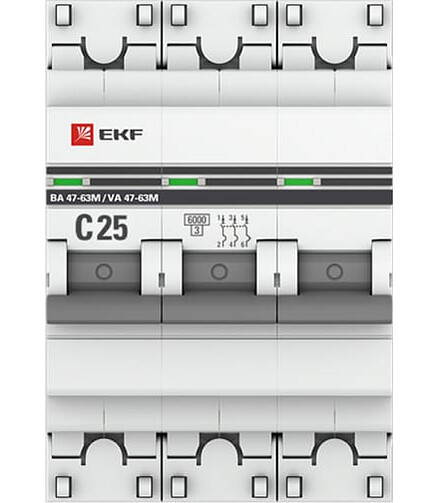 Выключатель автоматический EKF Proxima 3П 25А 438x503 в Материке - Вариант 2