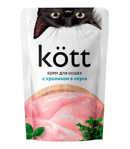 Корм для кошек Kott кролик, соус (75г) 438x503 в Материке