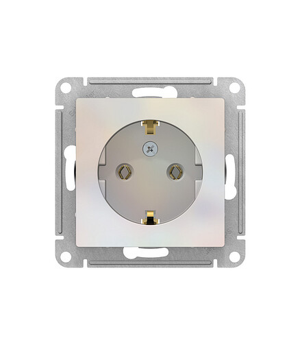 Розетка SE ATLAS Design ATN000443 1мест. с/з жемчуг 438x503 в Материке