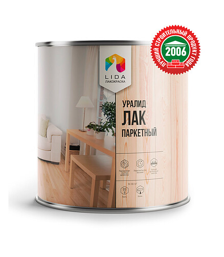 Лак LIDA УраЛид паркетный глянцевый, 1,8кг 438x503 в Материке