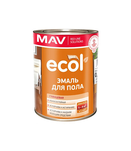 Эмаль ПФ-266 Ecol для пола желто-коричневый, 0,9кг 438x503 в Материке