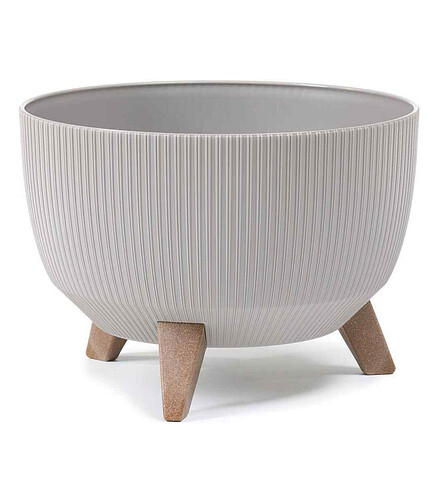 Кашпо ROMA JUMPER с вставкой (47x22см) пластик таупе LA955-44 438x503 в Материке