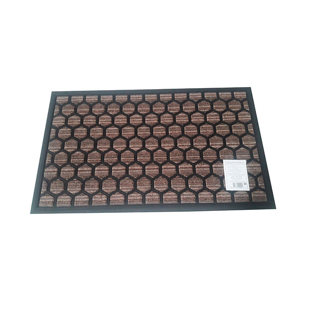 Коврик придверный PORTO PLUS combs brown 45*75 620x620 в Материке