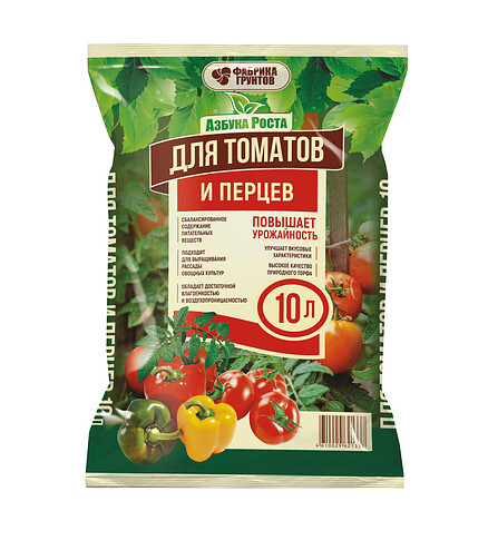 Грунт для томатов, перцев Азбука Роста (10л) 438x503 в Материке