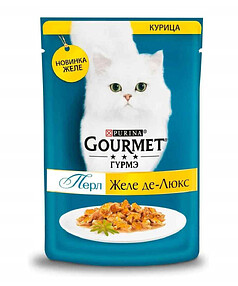 Корм для кошек Gourmet Perle Желе де-Люкс, курица, желе (75г) 238x286 в Материке