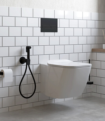 Смеситель BIDET EVO GA042602MB (для биде) встраиваемый, матовый черный 438x503 в Материке - Вариант 4