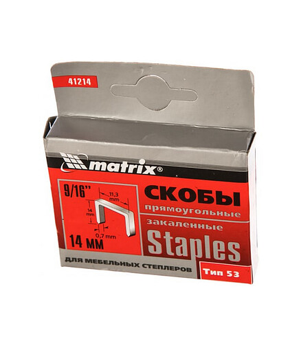Скобы MATRIX тип 53 14мм 1000шт/уп. 438x503 в Материке - Вариант 2