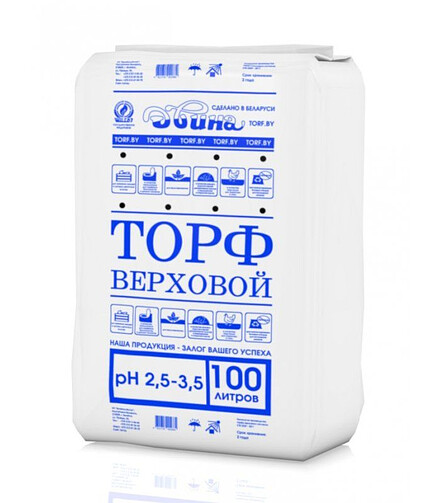 Торф верховой Двина кислый pH 2,5-3,5 (100л) 438x503 в Материке