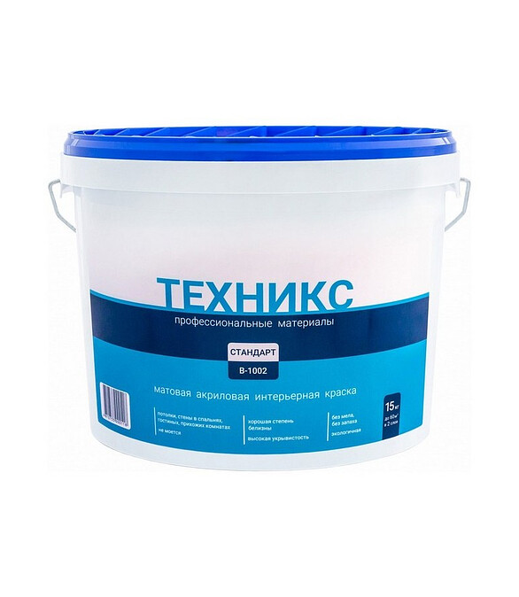 Краска ТЕХНИКС стандарт белая, 15кг 586x674 Краска ТЕХНИКС стандарт белая, 15кг 586x674 в Материке
