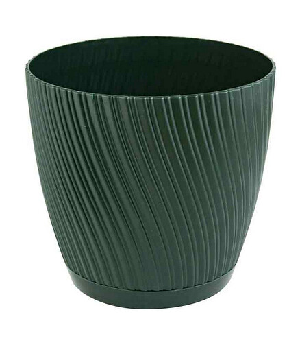 Горшок MIKA Eco Recycled с поддоном (18,7x17,2см) пластик зеленый 4570-075 438x503 в Материке