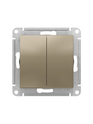 Выключатель SE ATLAS Design ATN000551 2кл. шампань 238x286 в Материке