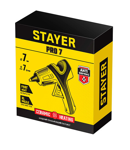 Пистолет клеевой STAYER Pro 7мм 25Вт 438x503 в Материке - Вариант 3