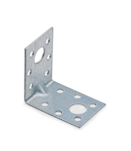 Уголок крепежный оцинк. усилен. 50x50x35x1,5мм KUU-50x1,5 (уп=20шт) 438x503 в Материке