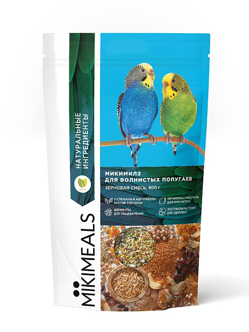 Корм для волнистых попугаев MIKIMEALS (800г) 495x660 Корм для волнистых попугаев MIKIMEALS (800г) 495x660 в Материке