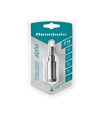 Коронка алмазная по керамограниту RENNBOHR 18мм 438x503 в Материке