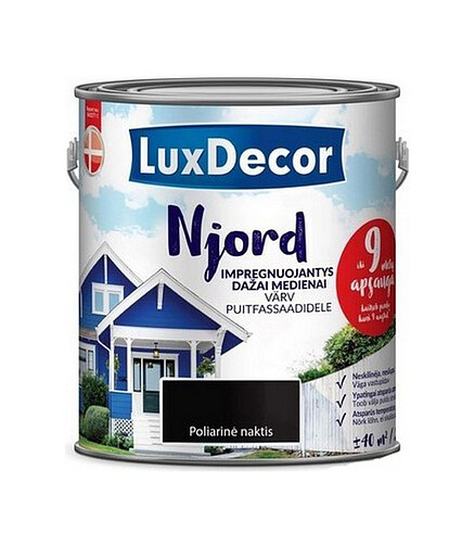 Краска LuxDecor Njord антисептик д/древесины Полярная ночь, 2,5л 438x503 в Материке