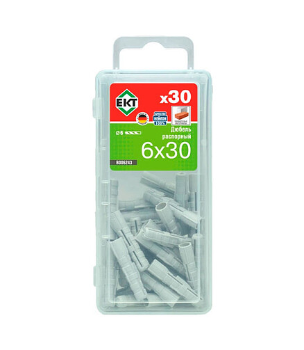 Дюбель распорный KEW DSD S 6х30 нейлон B006243 (уп=30шт)_BOX 438x503 в Материке