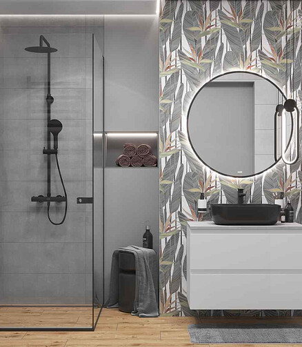 Декор-панно Cersanit BLEND 59,6х59,8см цвет цветы 438x503 в Материке