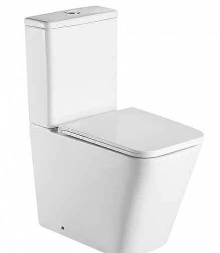 Унитаз-компакт ODRA безободковый ТОРНАДО с сиденьем DUROPLAST Slim S-Close 438x503 в Материке