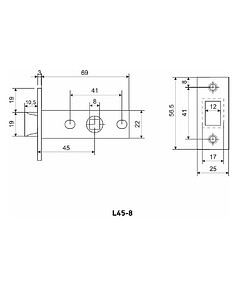 Защелка дверная Аллюр L45-8 AB старая бронза