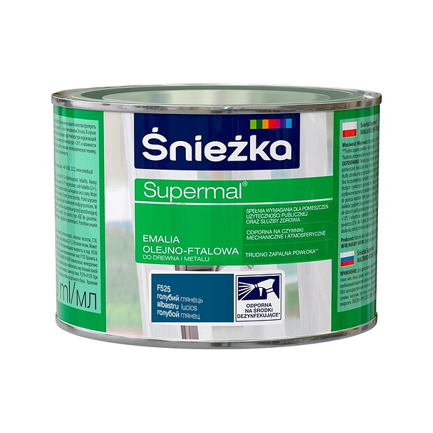 Эмаль SNIEZKA Supermal МФ F525 синяя глянцевая 0,4л