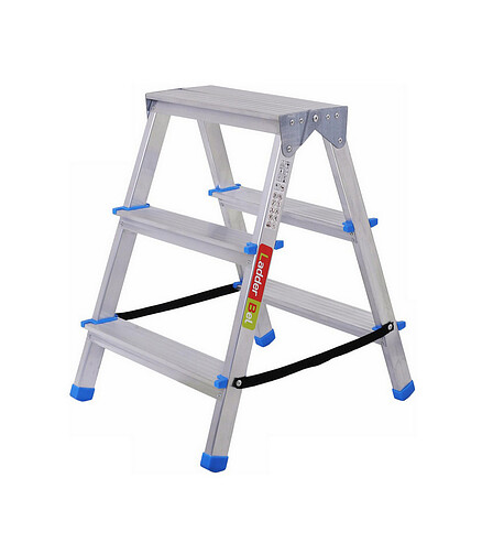 Лестница-стремянка LadderBel алюмин. 2-х сторон. 3-ступ. 438x503 в Материке