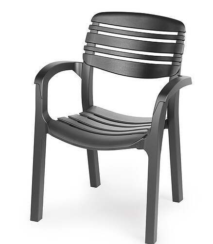 Стул АТЛАНТ (58,5x56x83см) пластик графит М8907 438x503 в Материке