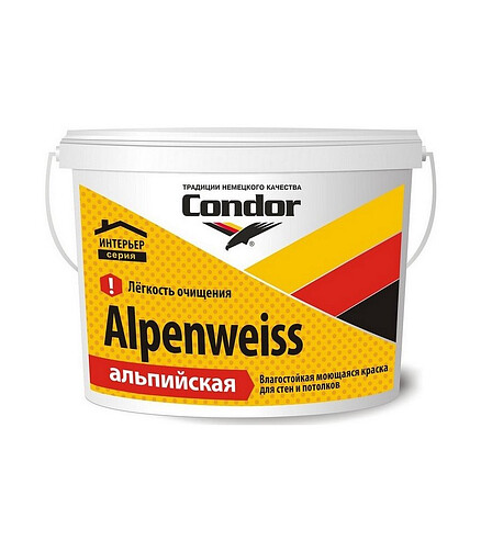 Краска Condor Alpenweiss матовая, 15кг 438x503 в Материке