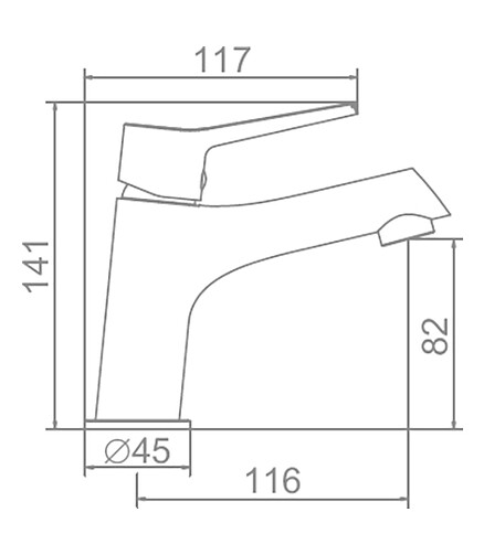 Смеситель L1069-В (для умывальника) черный 438x503 в Материке - Вариант 3