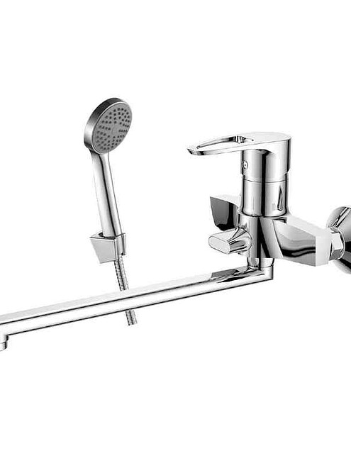 Смеситель DECOROOM DR70043 (для ванны, длинный излив 300мм), ЛАТУНЬ 495x660 Смеситель DECOROOM DR70043 (для ванны, длинный излив 300мм), ЛАТУНЬ 495x660 в Материке