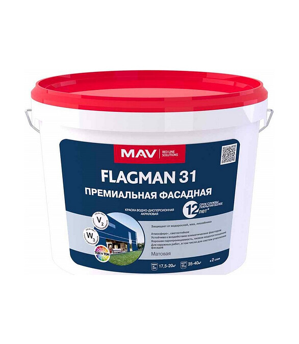 Краска МАВ FLAGMAN 31 фасадная, 14кг 586x674 Краска МАВ FLAGMAN 31 фасадная, 14кг 586x674 в Материке