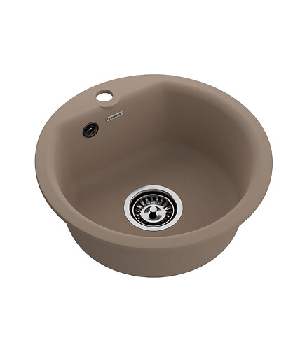 Мойка GRANFEST SMART GF-SM-435 круглая D435мм иск.мрамор-песочный (без сифона) 438x503 в Материке