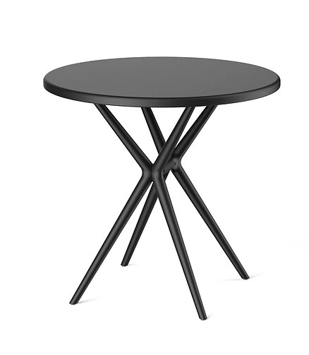 Стол TEORI T3 круглый (80x80x75) пластик черный PP9903B 438x503 в Материке