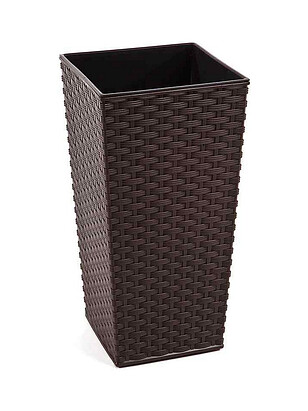 Кашпо FINEZJA RATTAN с вкладышем (30x57см) пластик коричневый LA574-83 238x286 в Материке