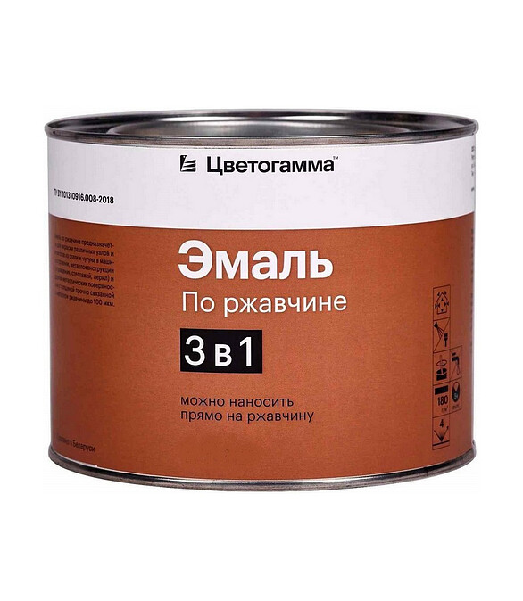 Эмаль Цветогамма по ржавчине белая, 1,8кг 586x674 Эмаль Цветогамма по ржавчине белая, 1,8кг 586x674 в Материке