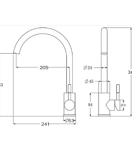Смеситель ESKO K45 White (для кухни) нерж.сталь, гранит матовый белый 438x503 в Материке - Вариант 2
