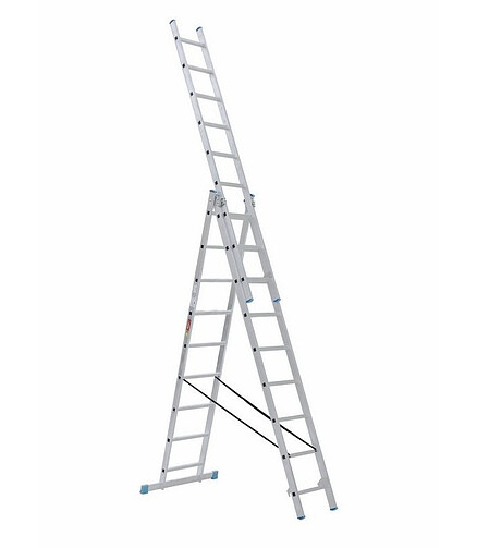 Лестница универсальная LadderBel алюмин. 3-секционная 9 ступ. LS309 438x503 в Материке