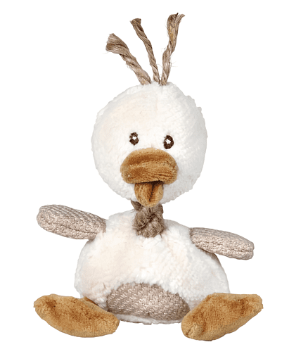 Игрушка для собак TRIXIE "Утка" с пищалкой, плюш, ткань, верёвка (15 см) 438x503 в Материке