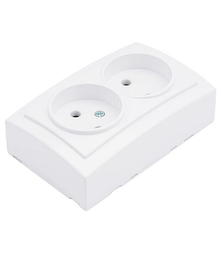 Розетка Nilson THEMIS 26111024 2мест. белый 438x503 в Материке