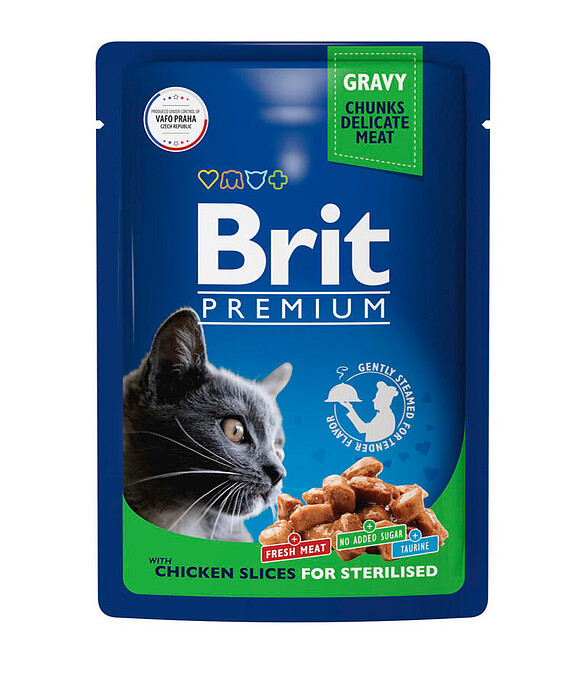 Корм для кошек Brit Premium Sterilised цыпленок, соус (85г) 586x674 Корм для кошек Brit Premium Sterilised цыпленок, соус (85г) 586x674 в Материке