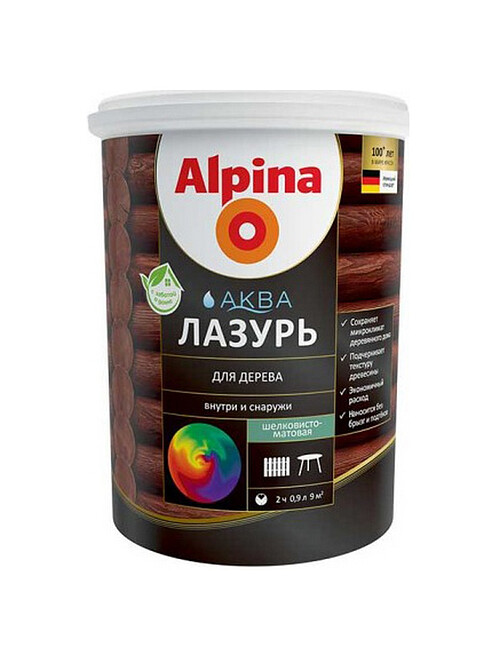 Лазурь Alpina АКВА для дерева Тик, 0,9л 495x660 Лазурь Alpina АКВА для дерева Тик, 0,9л 495x660 в Материке